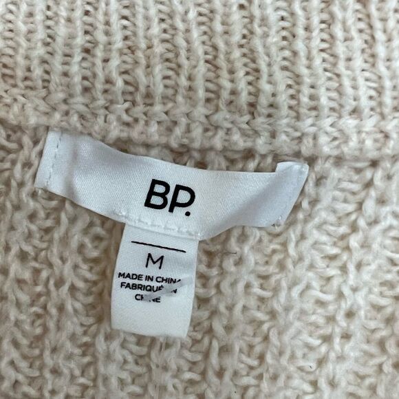 BP Cable Knit Balloon Sleeve Sweater In Beige Oatmeal Light Heather - Picture 7 of 9